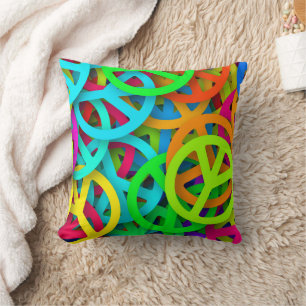 Peace Symbol Icon Sign Throw Pillow