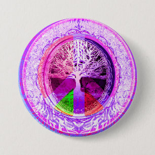 Peace Symbol in Rainbow Colours 3 Inch Round Button