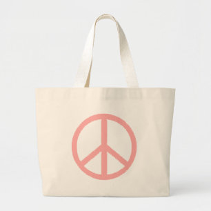 peace symbol large tote bag