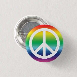Peace symbol pride lgbt lgbtq queer gay rainbow 1 inch round button