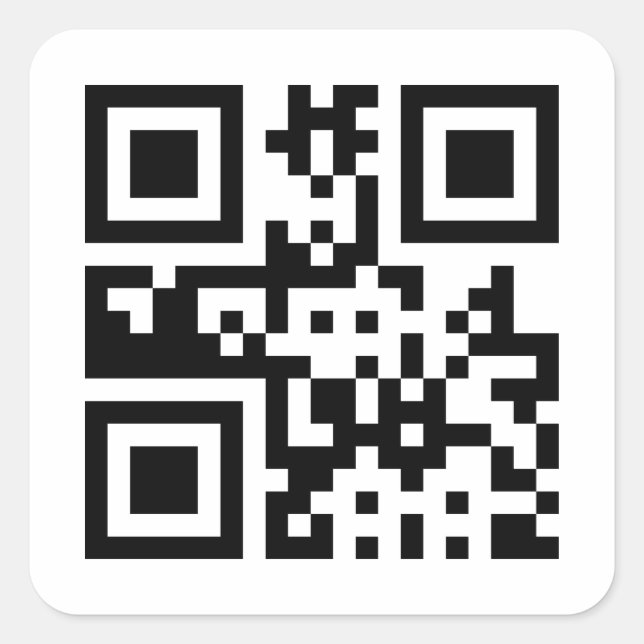 Peace ☮ Symbol -- QR Code Square Sticker (Front)