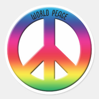 Peace Symbol Rainbow Spectrum, Power of Peace Classic Round Sticker