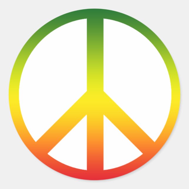 Peace Symbol Rasta Classic Round Sticker (Front)