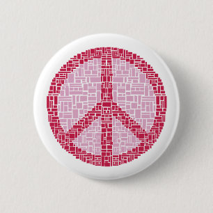 Peace Symbol (Red) 2 Inch Round Button