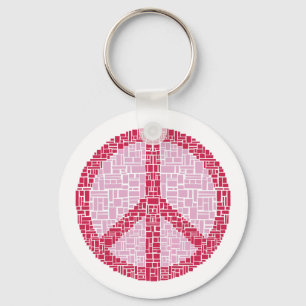 Peace Symbol (Red) Keychain