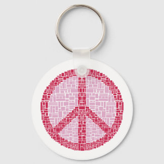 Peace Symbol (Red) Keychain