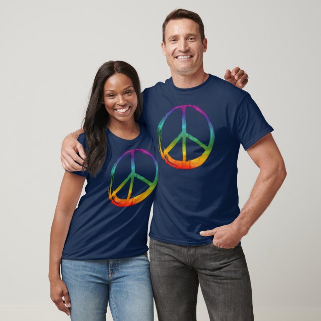 PEACE Symbol sign - 60s Psychedelic Hippie Tie-Dye T-Shirt (Unisex)
