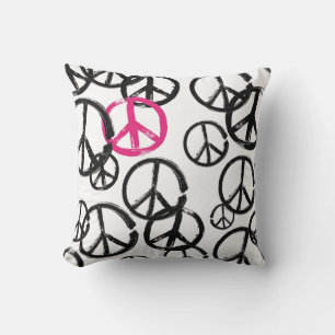Peace symbol throw pillow