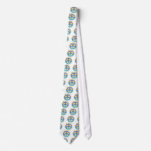 Peace Symbol Uniting All World Religions Tie