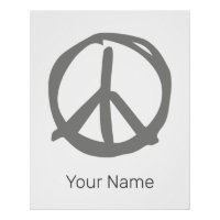 Peace Symbol Vintage Sign For Peaceful Hippie