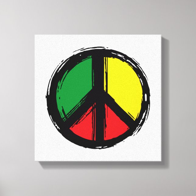 Peace Symbol with reaggae colors Canvas Print (Front)