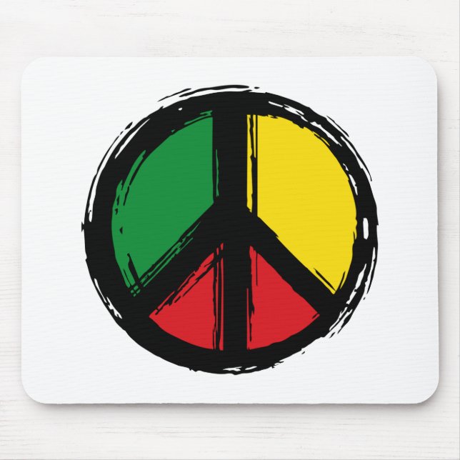 Peace Symbol with reaggae colours Mouse Pad (Front)