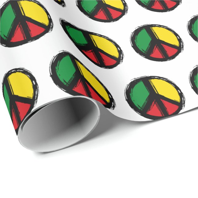 Peace Symbol with reaggae colours Wrapping Paper (Roll Corner)