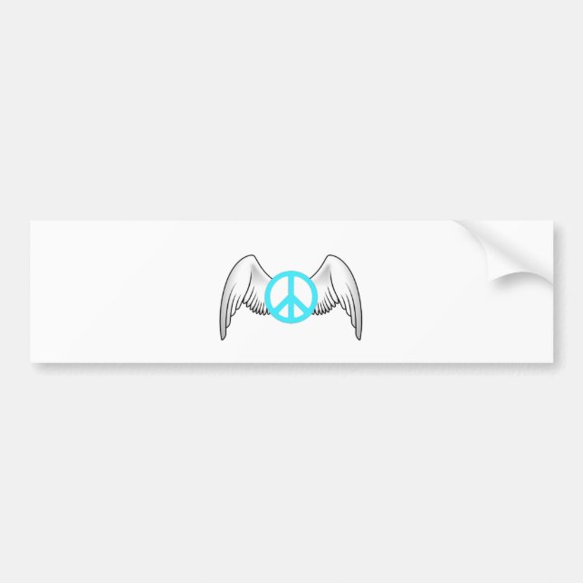 Peace Symbol with Wings Bumper Sticker (Front)