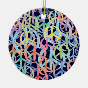 Peace Symbols Art Ceramic Ornament