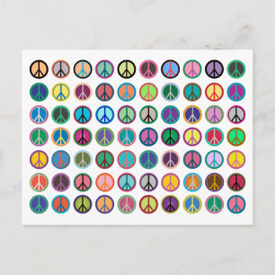 Peace Symbols in Colour Postcard