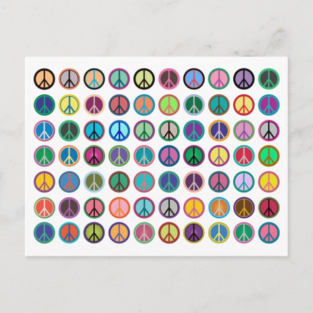 Peace Symbols in Colour Postcard (Front)