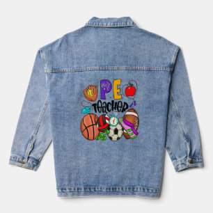 Peace Teacher  Teacher Life Teach Inspire Love  Denim Jacket