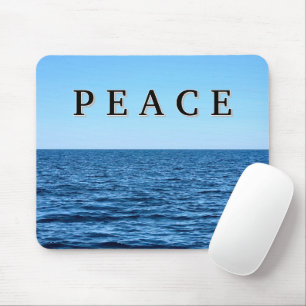 PEACE Text On Blue Lake Michigan Mouse Pad