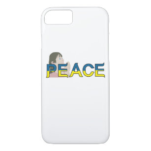 "Peace" text with little girl praying Case-Mate iPhone Case