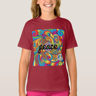 Peace the colourful swirl T-Shirt