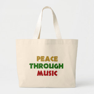 Peace Through Music Large Tote Bag