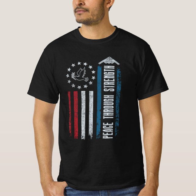 Peace Through Strength T-Shirt (Front)