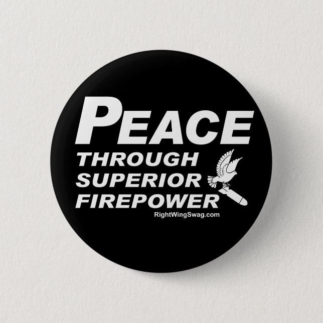 Peace Through Superior Firepower Button (Front)