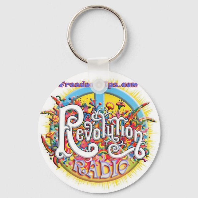 Peace thru revolution keychain (Front)