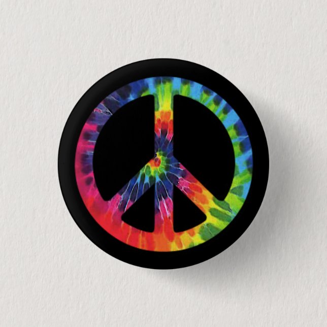Peace Tie-dye 1 Inch Round Button (Front)