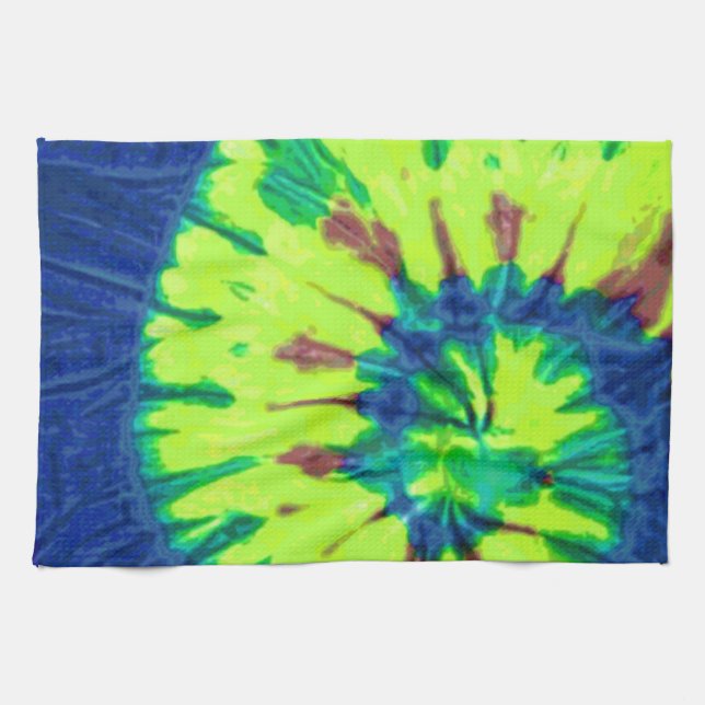 Peace Tie Dye 60s Hippy Love Kitchen Towel (Horizontal)