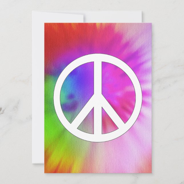 Peace Tie Dye Invitations (Front)