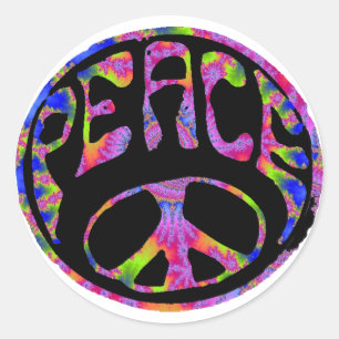 Peace - Tie Dyed Foreground Classic Round Sticker
