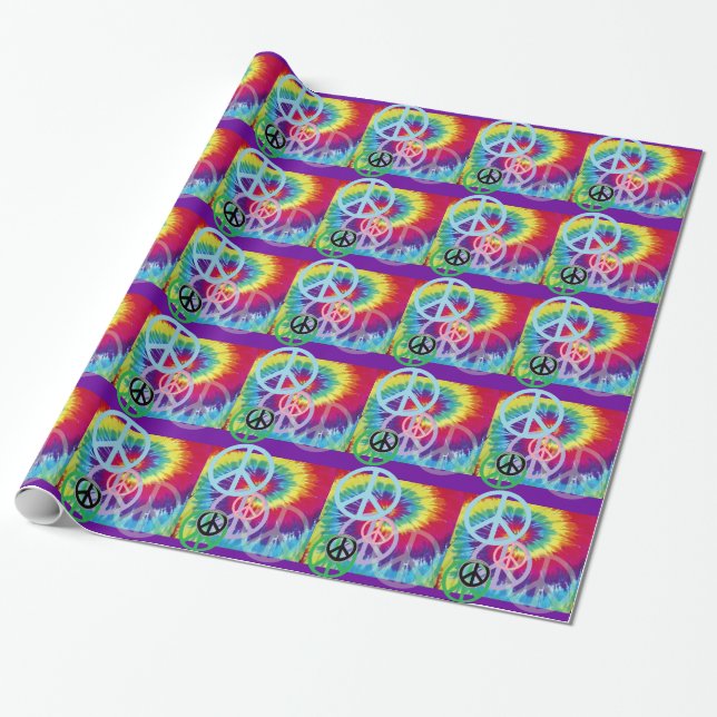 Peace tie dyed wrapping paper (Unrolled)