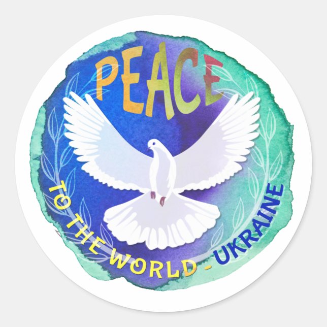 Peace to the World - Ukraine  Classic Round Sticker (Front)