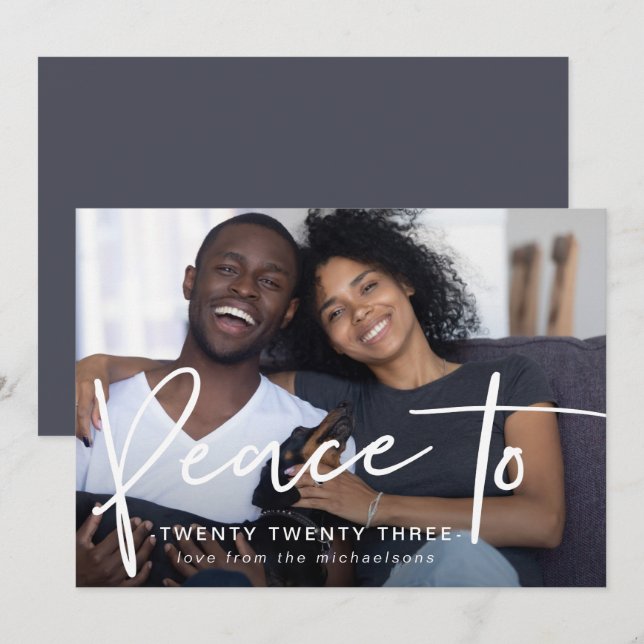 Peace to Twenty Twenty Three New Year Photo Blue (Front/Back)