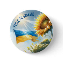 Peace to Ukraine. Sunflower. Ukrainian flag.