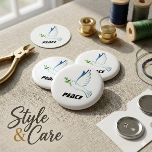 Peace Toddler Tops & T-Shirts 1 Inch Round Button