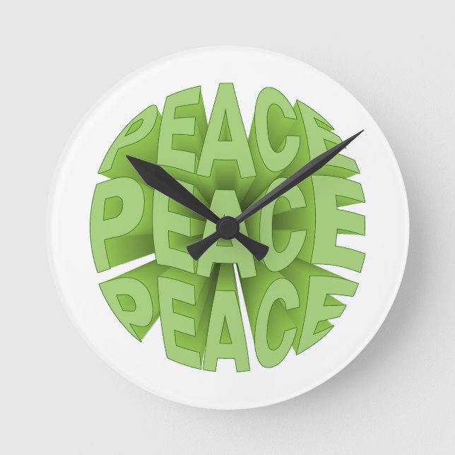 peace tote bag round clock (Front)
