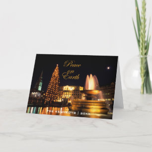 Peace - Trafalgar Square at Christmas, London. Holiday Card
