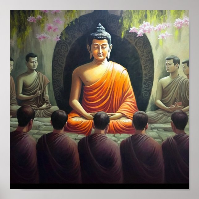 Peace & Tranquillity Buddha Painting  Poster (Front)