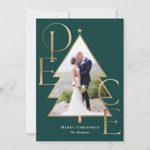 Peace Tree Modern Holiday Photo Card