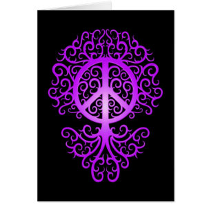 Peace Tree, purple and black