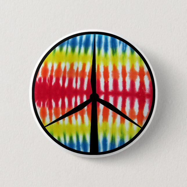 Peace Turbine 2 Inch Round Button (Front)