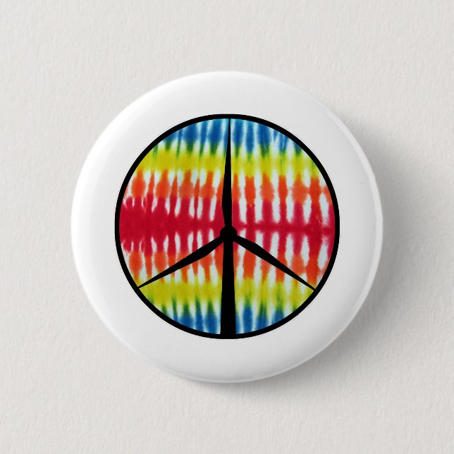 Peace Turbine 2 Inch Round Button (Front)