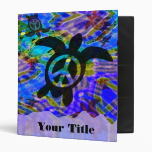 Peace Turtle Customizable 1" Art Binder