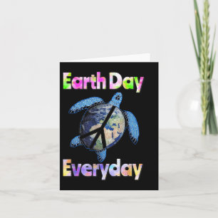 Peace Turtle Earth Day Everyday Turtle Watercolor Card