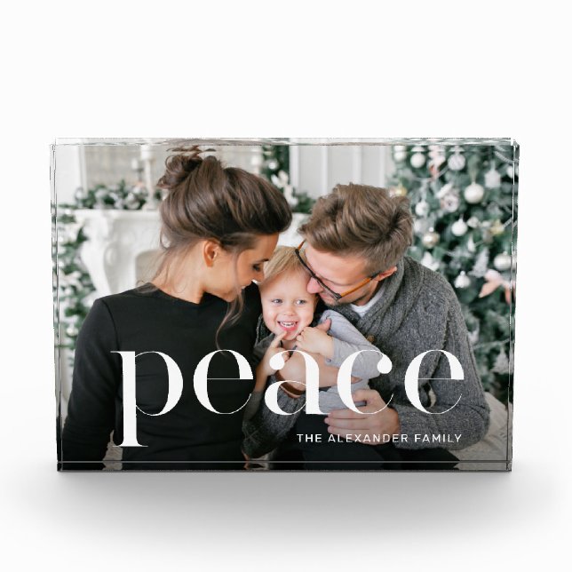 Peace Typography with Name Photo Block (Front)