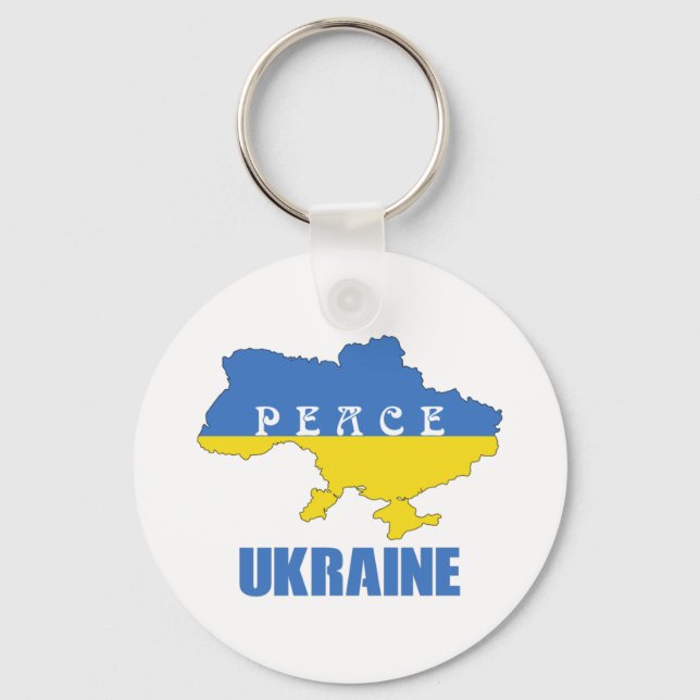 Peace Ukraine - Support Peace & Love Keychain (Front)