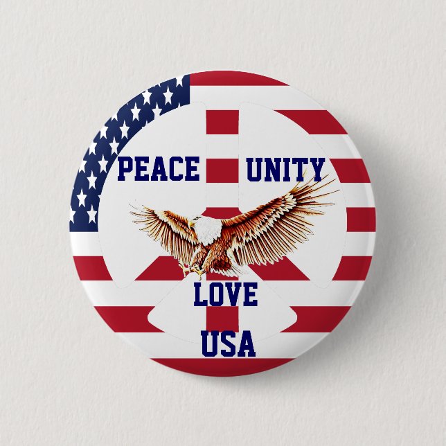Peace,Unity,Love,USA_Button 2 Inch Round Button (Front)